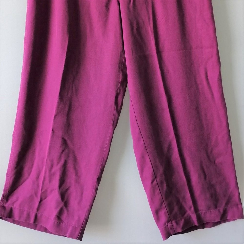 JM Collection Womens Fuchsia Pink High Rise Drawstring Capri Pants Size 10 - Picture 3 of 6